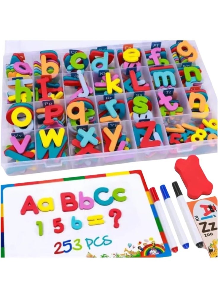 ST ZONE Magnetic Letters and Numbers Set, 253 PCS Alphabet Magnets with Storage Box, Multicolor Foam Educational Toys for Kids Learning, Spelling & Counting, Preschool Classroom Supplies - Image 5